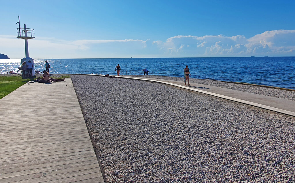 Svetilnik Beach in Izola, Slovenia