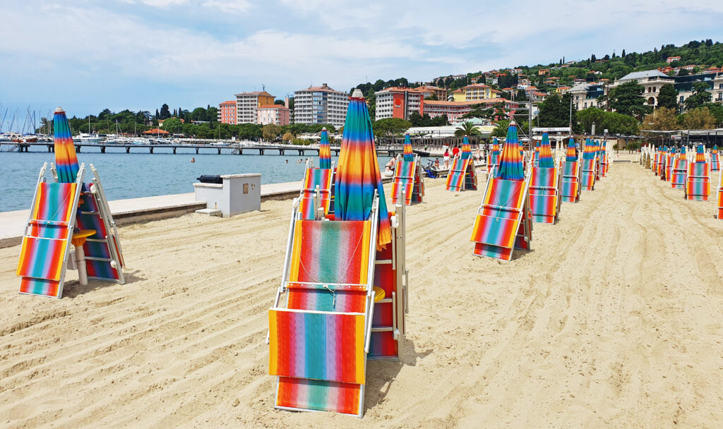 Portorož Central Beach Slovenia Adriatic coast