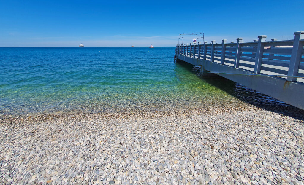 Koper beaches, City Beach in Koper, the main beach in the old town of Koper