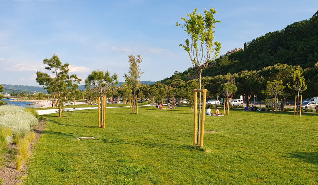 The new Zusterna beach in Koper, Slovenia